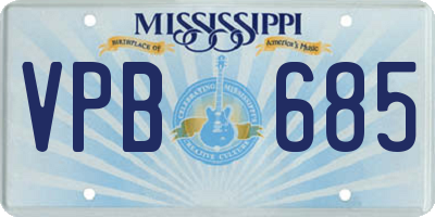 MS license plate VPB685
