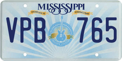 MS license plate VPB765