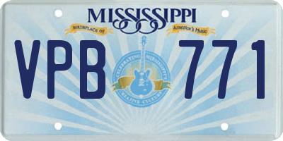 MS license plate VPB771