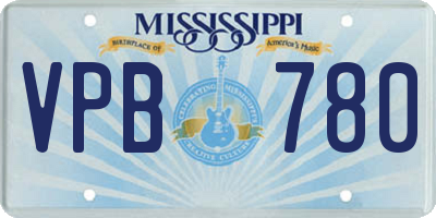 MS license plate VPB780