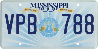 MS license plate VPB788