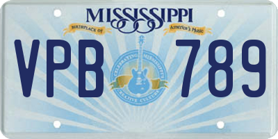 MS license plate VPB789