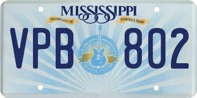 MS license plate VPB802
