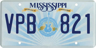 MS license plate VPB821