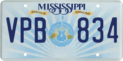 MS license plate VPB834