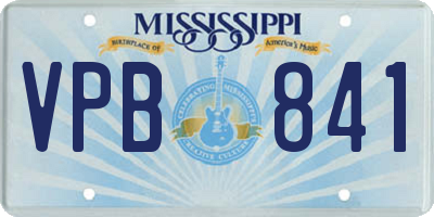 MS license plate VPB841