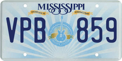 MS license plate VPB859