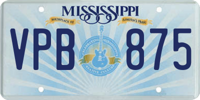 MS license plate VPB875