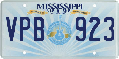 MS license plate VPB923