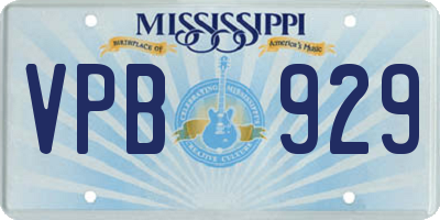 MS license plate VPB929