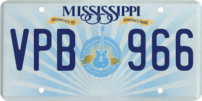 MS license plate VPB966