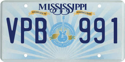 MS license plate VPB991