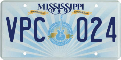 MS license plate VPC024