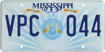 MS license plate VPC044