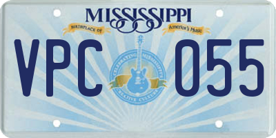 MS license plate VPC055