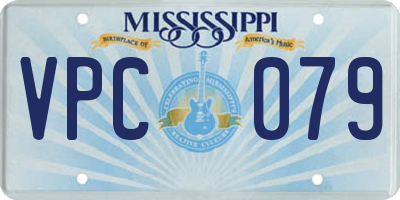 MS license plate VPC079