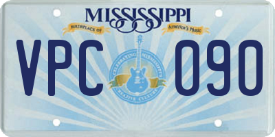 MS license plate VPC090