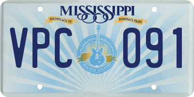 MS license plate VPC091