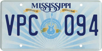 MS license plate VPC094