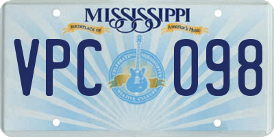 MS license plate VPC098