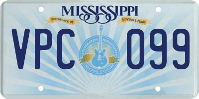 MS license plate VPC099