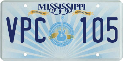 MS license plate VPC105