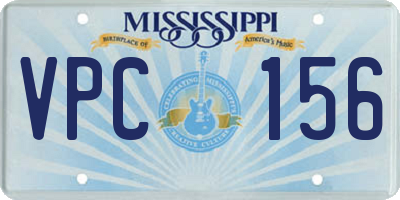 MS license plate VPC156