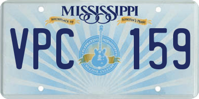 MS license plate VPC159