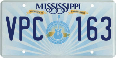 MS license plate VPC163