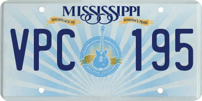 MS license plate VPC195