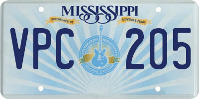 MS license plate VPC205