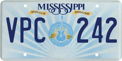 MS license plate VPC242