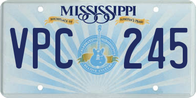 MS license plate VPC245