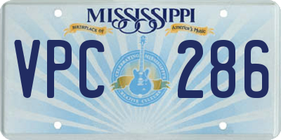 MS license plate VPC286