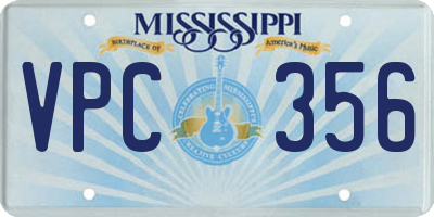 MS license plate VPC356
