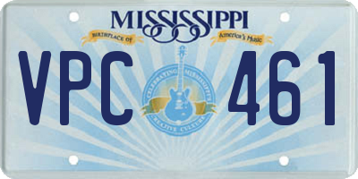 MS license plate VPC461