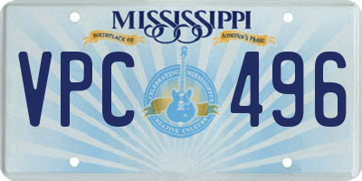 MS license plate VPC496