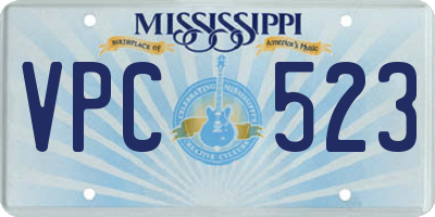 MS license plate VPC523