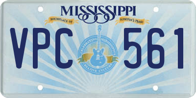 MS license plate VPC561