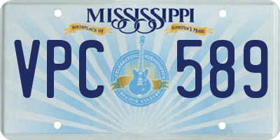 MS license plate VPC589