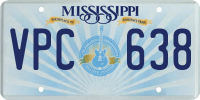 MS license plate VPC638