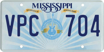MS license plate VPC704