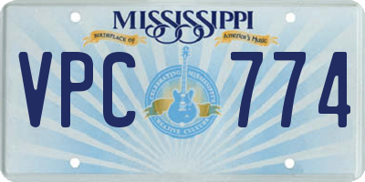 MS license plate VPC774