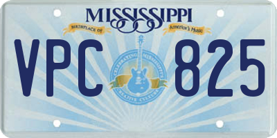 MS license plate VPC825