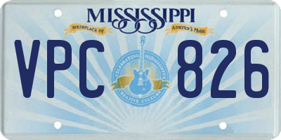 MS license plate VPC826