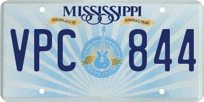 MS license plate VPC844