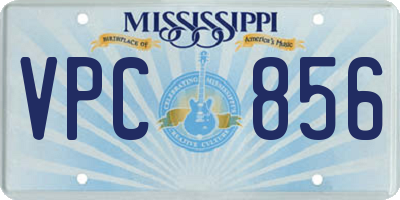 MS license plate VPC856