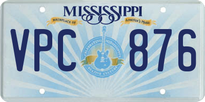 MS license plate VPC876