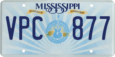 MS license plate VPC877