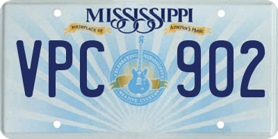 MS license plate VPC902